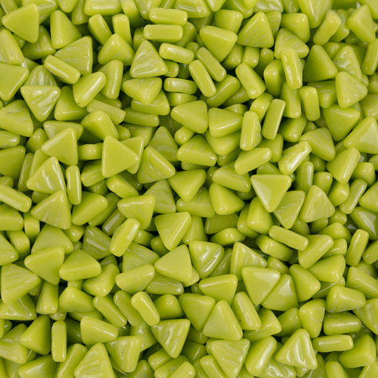 Mini triângulo de mosaico de vidro verde ácido
