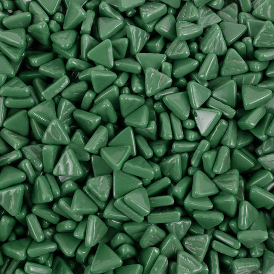 Mini mosaico de vidrio triangular verde abeto