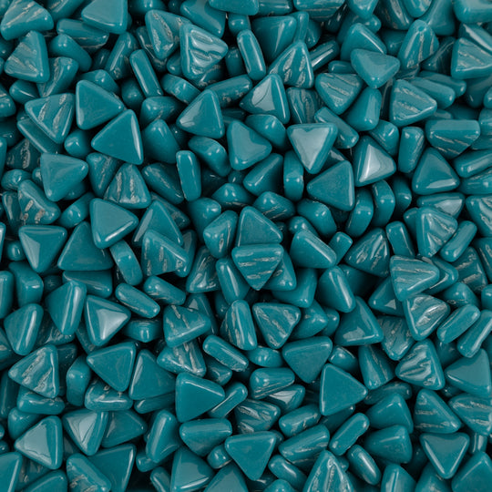 Mini triângulo de mosaico de vidro ciano escuro