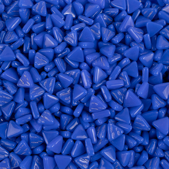 Mini triângulo de mosaico de vidro azul brilhante