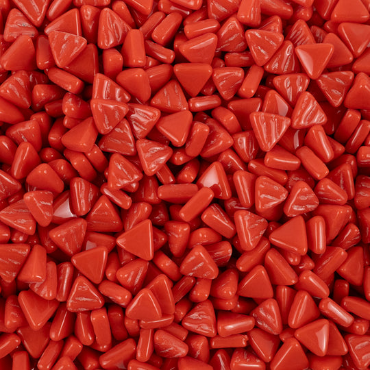 Mini triângulo de mosaico de vidro vermelho vivo