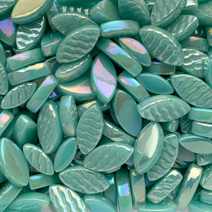Pétales Ottoman Nacré Cyan Clair