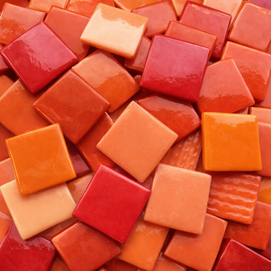 Pâte de Verre  25 mm pomaranczowa mix