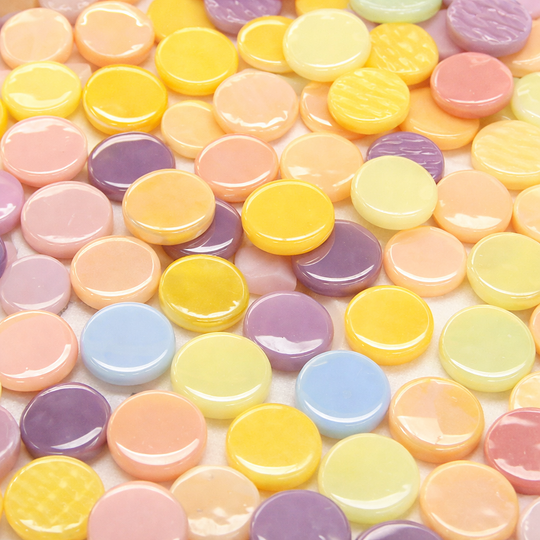 Okrągła płytka szklana 18mm pastelowy, mix