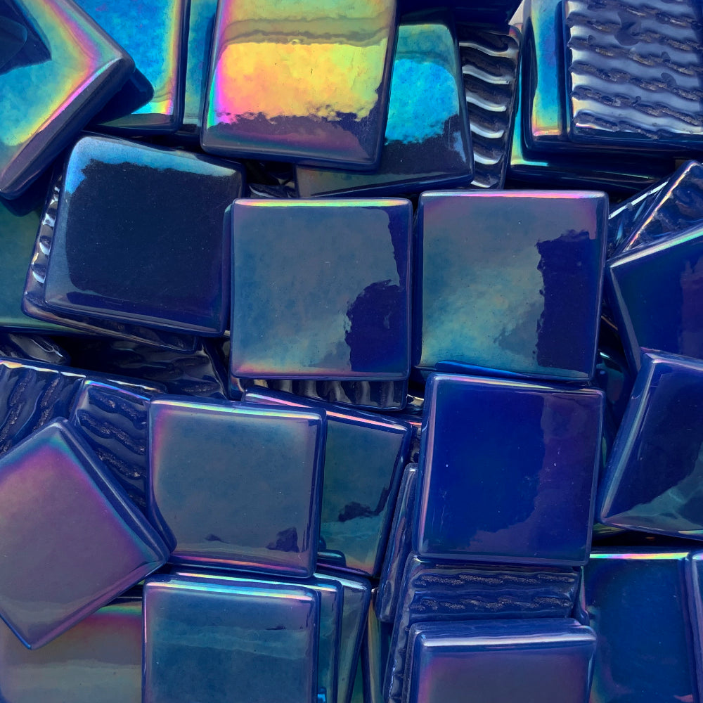 Pâte de Verre Madreperla 25mm Brillante Blu