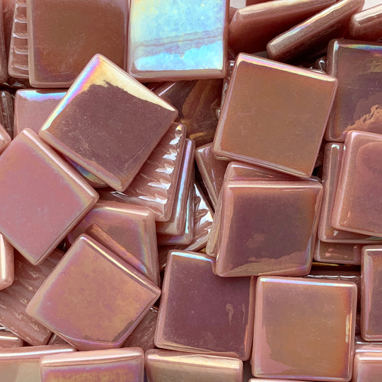 Pâte de Verre Perleťová 25 mm  Tmavě růžová