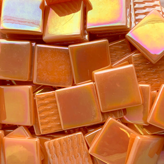 Pâte de Verre Perleťová 25 mm  Opálově Oranžová