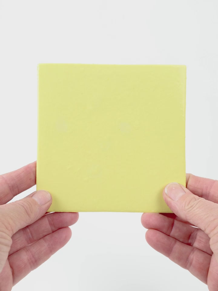 Video showing Morasutti Smalti mosaic tile – yellow – 11.5 x 11.5 cm, rotated to show full tile