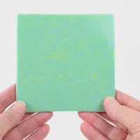 Video showing Morasutti Smalti mosaic tile – green_blue – 11.5 x 11.5 cm, rotated to show full tile