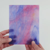 Video of the Very berry glass plate in translucent purple, 15x19cm, held up and tilted to show its pattern and transparency