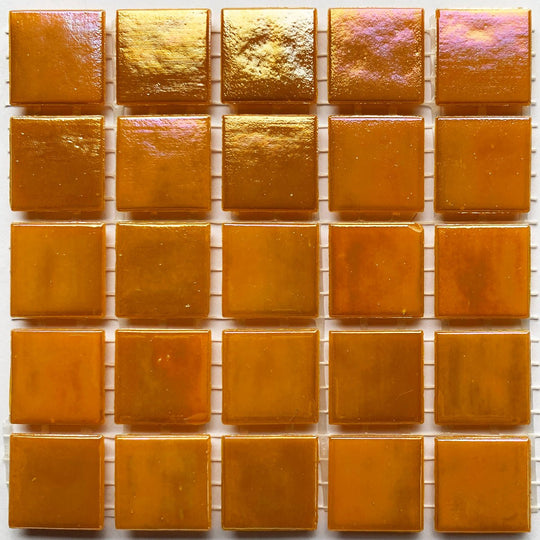 Pâtes De Verre Irisées 20mm Orange