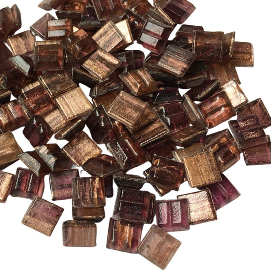 Gold Veined Glass Mosaic 10mm  Plum
