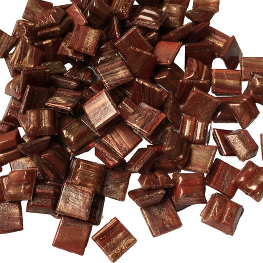 Gold Veined Glass Mosaic 10mm  Garnet