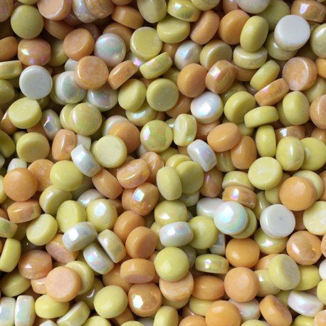 Skleněné korálky 12mm Žlutá směs