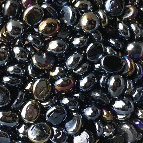 Mini Glass Nuggets 9-13mm  Opal Black