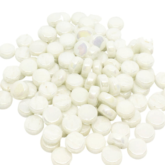 Mini Círculos Nácar 8mm Ópalo Blanco