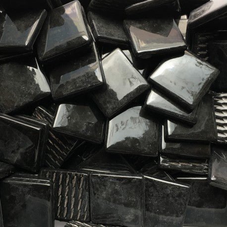 Pâte de Verre 25mm Opálově černá