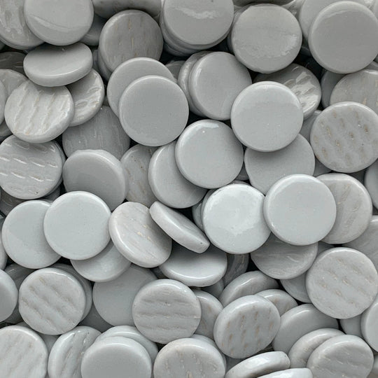 Kulatý skleněný obklad 18mm světle šedý