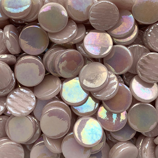 Kulatý skleněný obklad Perleť 18mm Světle růžová