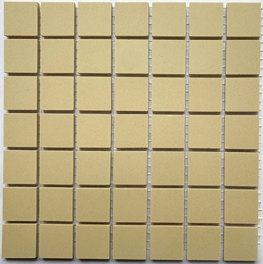 Winckelmans Ivoire – matowe płytki mozaikowe 20x20 mm na siatce