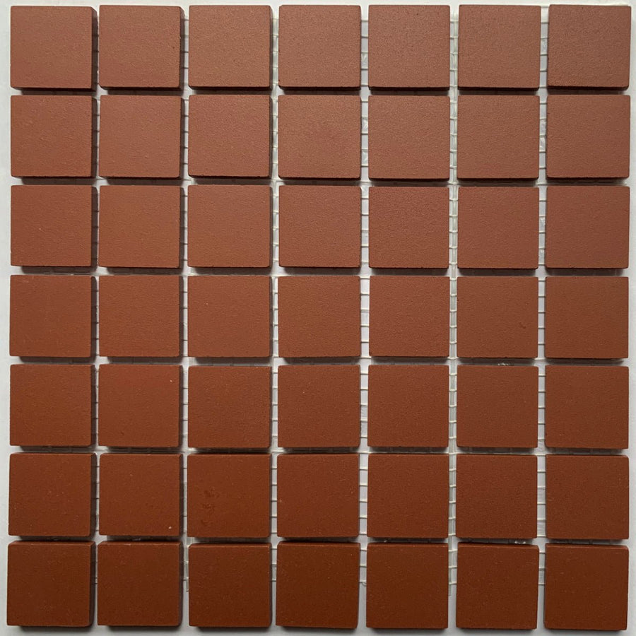Winckelmans Rouge – matte Mosaikfliesen im Format 20x20 mm auf Netz